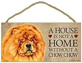 SJT ENTERPRISES, INC. A House is not a Home Without a Chow Chow Wood Sign Plaque 5