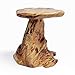 WELLAND Mushroom Seat Stool, Cedar Wood Flower Root/Stand