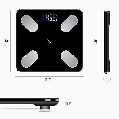 Apelila Smart BMI Scale Bluetooth Body Fat Scale,Wireless Weight Scale, Body Composition Analyzer with Smartphone App,Black - Thumbnail 2