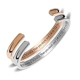 NewCHICHI Stainless Steel Grooved Cuff Bangle Bracelet High Polished Band Engraved “You’re Braver than you believe, Stronger than you seem,and Smarter than you think” (2 Pack)