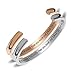 NewCHICHI Stainless Steel Grooved Cuff Bangle Bracelet Hair Tie Holder Engraved “You’re Braver than you believe, Stronger than you seem,and Smarter than you think” (2 Pack)