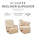 SureFit Stretch Pinstripe 1-Piece - Recliner Slipcover - Taupe