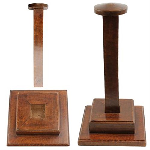 Square Base Wooden Helmet Stand