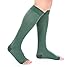 Doc Miller Open Toe Compression Socks, 20-30 mmHg, Toeless Compression Sleeves for Legs, Knee High Stockings for Shin Splints, Varicose Veins, Travel, Calf Support & Muscle Recovery, Men & Women, Pair