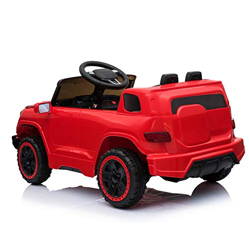 VALUE BOX Electric Remote Control Truck, Kids Toddler Ride On Cars 6V Battery Motorized Vehicles Children's Best Toy Car Safe with 3 Speeds, Music, seat Belts, LED Lights and Realistic Horns (Red)