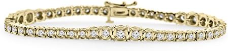 2.01 ct Ladie's Graduated Round Cut Diamond Tennis Bracelet (G Color SI-1 Clarity) in 14kt Yellow Gold