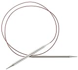 ChiaoGoo 7040-6 40-Inch Red Lace Stainless Steel Circular Knitting Needles, 6/4mm