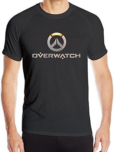 KFJNJINS Men's Overwatch OW Logo Sport Quick Dry Short Sleeved T Shirts