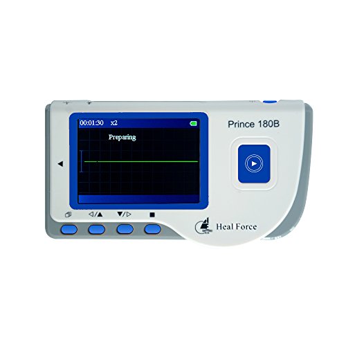 Heal Force Prince 180B Easy Handheld Portable Unit with 3-Lead Cable & Electrodes & USB Cable - Thumbnail 2