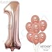 Rose Gold Number 1 Balloon for First Birthday Decorations for Girls – Giant 40 Inch | Rose Gold Number One Balloon for First Birthday Decorations | Rose Gold Latex Balloons, 1st Birthday Balloons