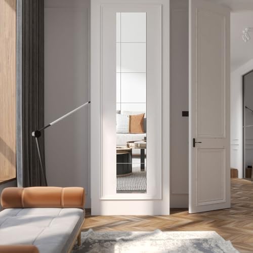 QEEYON 6 Pieces Glass Mirror 15 x 15 cm, Self-Adhesive Mirror Tiles, HD DIY Mirror Sticker for Wall, Wardrobe, Bathroom, Living Room, Bedroom Decoration