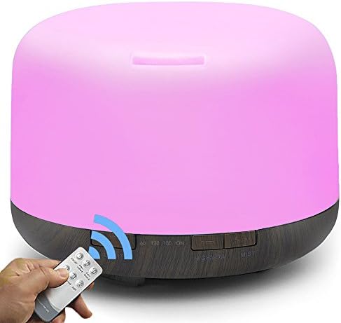 COSSCCI Aromatherapy Essential Oil Diffuser Humidifier, 500ML Ultrasonic Cool Air Mist Humidifier with Auto Shut-off, Timers Setting for Baby Bedroom Home Office (Black)