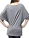 Allegra K Women Short Batwing Sleeve Portrait Pattern Loose Fit Tunic Top, Gray, Large / US 14