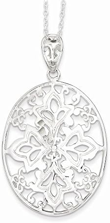 Perfect Jewelry Gift Sterling Silver Large Oval Necklace