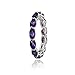 Ice Gems Sterling Silver African Amethyst 5x3mm Oval-cut Eternity Band Ring
