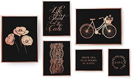 SET of 6 Prints, Shabby Chic Prints, Bedroom Decor, Rose Gold Foil Print, Home Decor, Shabby Chic Wall Art, Shabby Chic Set Prints,