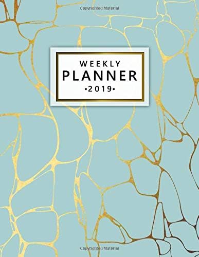 Weekly Planner 2019: Cute Marble Turquoise Weekly and Monthly Organizer. Nifty Yearly Schedule Agenda, Journal and Notebook (January 2019 - December 2019). Paperback – 8 Oct 2018