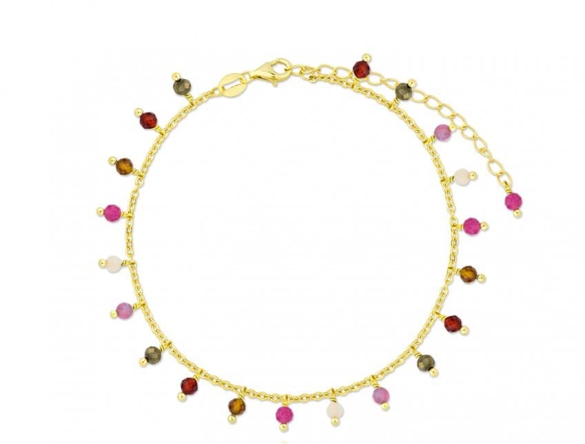 Tourmaline Anklet Bracelet Silver Coloured Beads Ankle Bracelet Ankle Bracelet Beach Foot Gift for Women Summer for Women and Girls, one size, Sterling Silver, No Gemstone