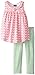 Mud Pie Little Girls' Toddler Two Piece Set Sleeveless, Pink/Green Crab, 3T