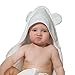 Bamboo Baby Hooded Bath Towel with Ears – Organic – Hypoallergenic – For Girls and Boys – Sized for Infant and Toddler – Laundry Bag and Baby Washcloths Included by Puritail (White)