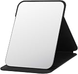 OSDUE Folding Tabletop Mirror 20.5x15.5 Black PU Leather Portable Vanity view 1