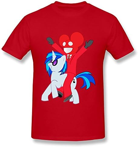 XY-TEE Men's T Shirt Deadmau5 My Little Pony Red Size XL