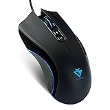 KUNG FU MANUF CTURING Gaming Mouse, Wired 4000 DPI Pro Ergonomic Optical Gaming Gamer USB Mouse with 6 Feet Cable, 6 DPI with Different LED Color Adjustable Mice