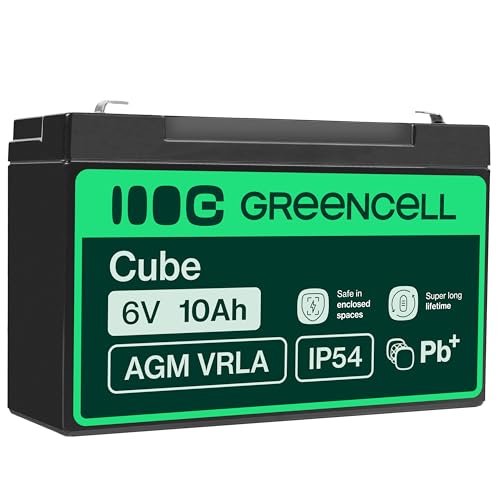 Green Cell® AGM 6 V 10 Ah battery VRLA lead battery lead battery battery cycle resistant unmanned toys | electric toys | alarm | emergency power | childrens vehicles | childrens quad