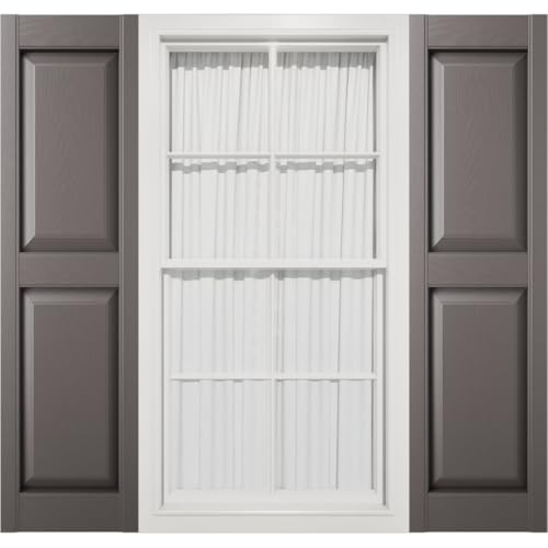 12"W x 46"H Mid-America Vinyl, TailorMade Two Equal Panels, Raised Panel Shutte…