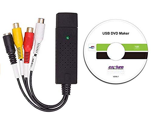 Jancane USB 2.0 Audio/Video Converter - Video Capture Card Digitizes Video from Any Analog Source Including VCR, VHS, DVD