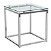 Euro Style Sandor Clear Glass Top Side Table, Chromed Steel Base