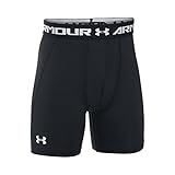 Under Armour Boys' HeatGear Armour Fitted Shorts - Mid, Black/White, Youth Large