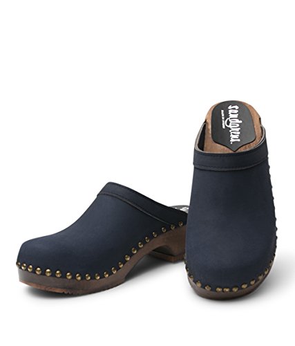 Sandgrens Swedish Low Heel Wooden Clog Mules for Women US 7 7.5