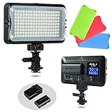 VILTROX VL-162T CRI95+ LED Video Light, Portable Camera Photo Light Panel Dimmable for DSLR Camera Camcorder with Battery, Charger, High Brightness, 3300K-5600K Bi-Color, White Filter and LCD Display