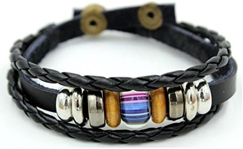Bracelet for men - Colorful Stone - Alloy Leather