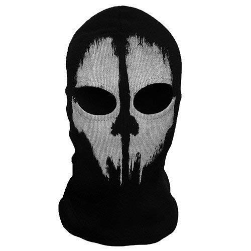GHOST 2 Hole, Wool Zorro Ninja, Fancy Dress Costume 1 Size Senior,Balaclava Ghost Skull Face Mask Bike Motorcycle Helmet Hood Ski Sport Neck Face Mask Halloween Horror