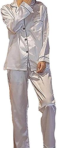 Women Classic Long Sleeve Silk Nightwear Gorgeous Satin Silk Pyjamas Set for Lady