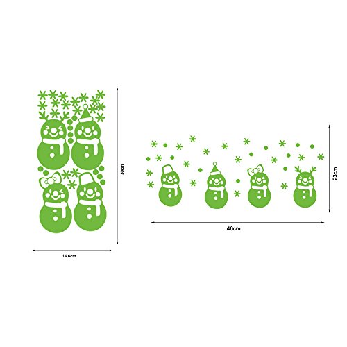 Decor Stick, coersd Christmas Glow Snowman Wall Stickers Living Room Luminous Stickers Window Decor