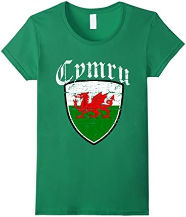 Womens Welsh Flag tshirt Medium Kelly Green
