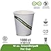 ECO PRODUCTS Compostable Disposable GreenStripe 10oz Coffee Cups, Case of 1000, White Single Wall Hot Paper Cup, Plant Based PLA Lining, Biodegradable