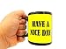Have A Nice Day Coffee Mug, Funny Cup With Middle Finger On The Bottom,Funny Unique Christmas Gift Cute Cool Ceramic Cup, Best Father's Day And Mother's Day Gag Gifts 11 Oz 100% Ceramic Yellow Mug
