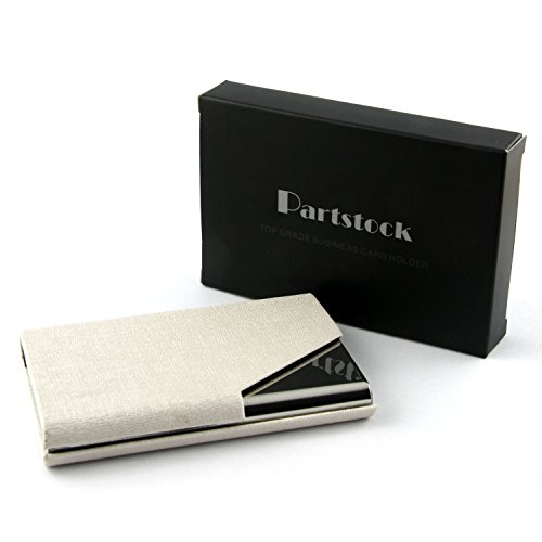 UPC 703194276618, Partstock(TM) Business Name Card Holder Luxury PU Leather &amp; Stainless Steel Multi Card Case,Business Name Card Holder Wallet Credit card ID Case / Holder For Men &amp; Women - Keep Your Business Cards Clean, Crisp &amp; Ready To Impress, with Magnetic Shut.(White)