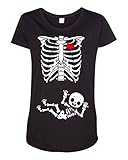 Maternity Baby Boy Skeleton Pregnant Black DT T-Shirt