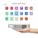 Mini Projector, 500 ANSI Lumens 3D Home Theatre Projector &Office Projector Support Dual-Band Wi-Fi/BT-4.2/Ultra Hd 4K /Max300 Inches/DLP 3D Video for Business&Education