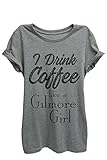 Thread Tank Drink Coffee Gilmore Girls Women's Fashion Relaxed T-Shirt Tee Heather Grey X-Large