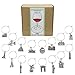 JUSTSWAG Vicien BATEMEN Wine Glass Charms Markers Tags Identification,Wine Charms for Stem Glasses,Wine Bachelorette Tasting Party Favors Decorations,Travel Themed Set of 16