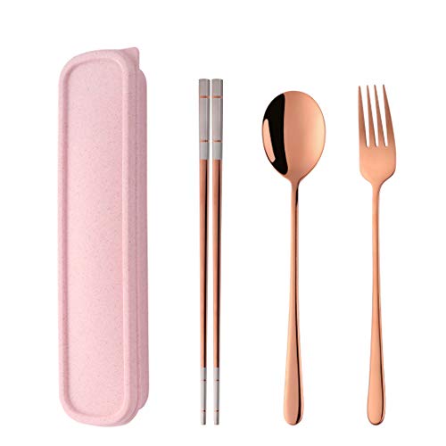 Do Buy 3 Piece Portable Flatware Set, Chopsticks, Fork and Spoon with Travel Case