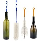 2 PCS Bottle Brush,Innovative 18 inch Long Cleaner & Original Bottle Shoulder Brush for Washing Beer, Wine, Kombucha, Decanter, Narrow Neck Brewing Bottles (WHITE)