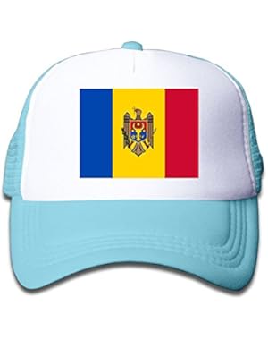 Moldovan Flag Boy & Girl Grid Baseball Caps Adjustable sunshade Hat For Children
