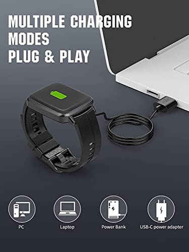 Smart Watch Universal Charger Magnetic,da fit Smartwatch Accessories 2 Pin 4mm Pin-Pitch Magnetic Replacement Charger Cable Compatible for All 2-Pin 3.8mm - 4.2mm-Pin-Pitch Smart watch & Wearables